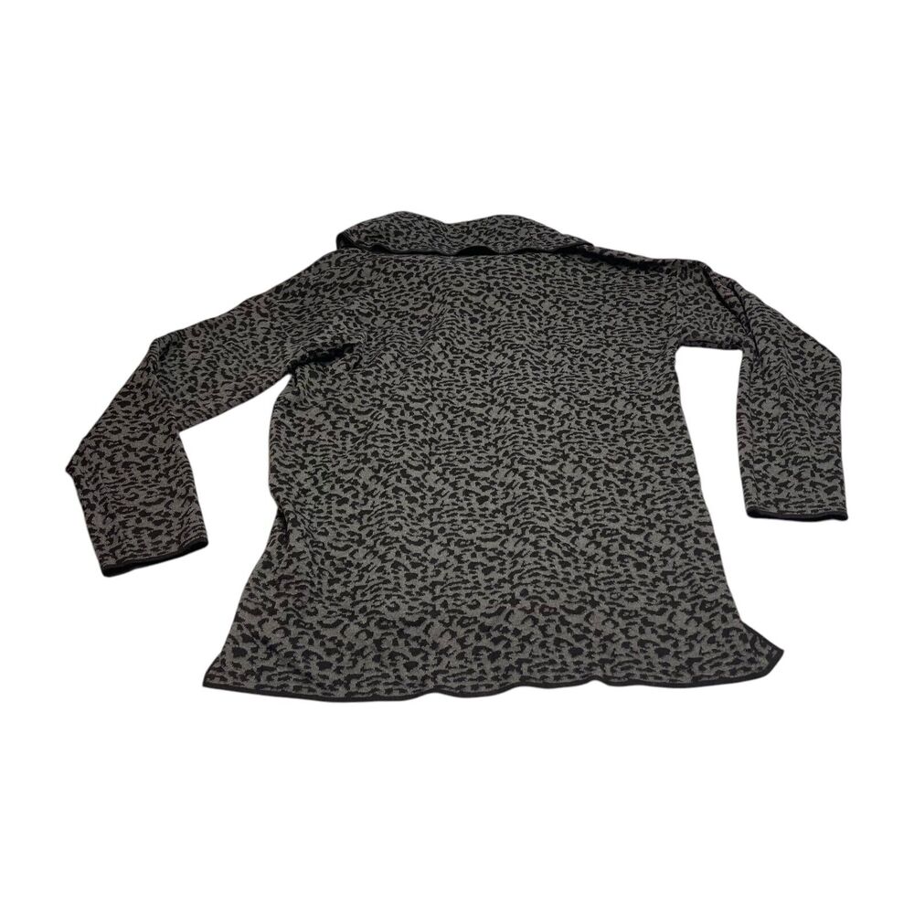 Calvin Klein Sweater Women's Medium Gray Leopard Print Cowl Neck Long Sleeve - Picture 3 of 7